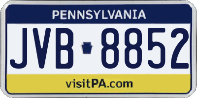 PA license plate JVB8852
