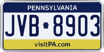 PA license plate JVB8903