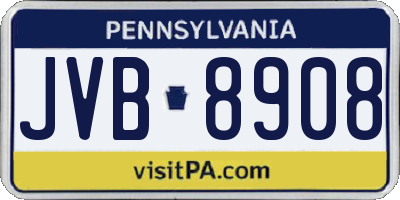 PA license plate JVB8908