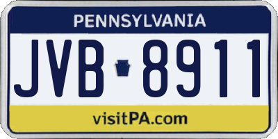 PA license plate JVB8911