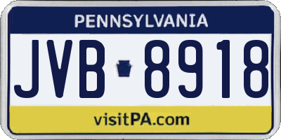 PA license plate JVB8918