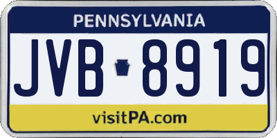 PA license plate JVB8919