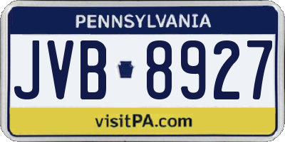 PA license plate JVB8927