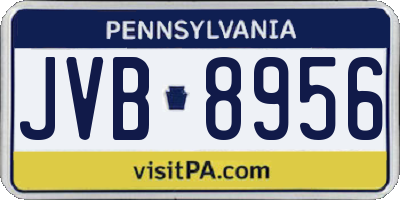 PA license plate JVB8956