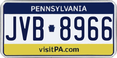 PA license plate JVB8966