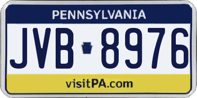 PA license plate JVB8976