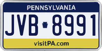 PA license plate JVB8991