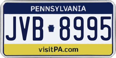 PA license plate JVB8995