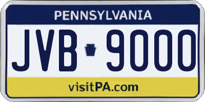 PA license plate JVB9000