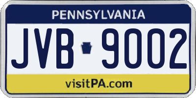 PA license plate JVB9002