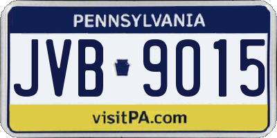 PA license plate JVB9015