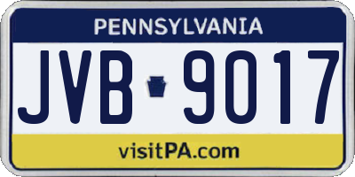 PA license plate JVB9017
