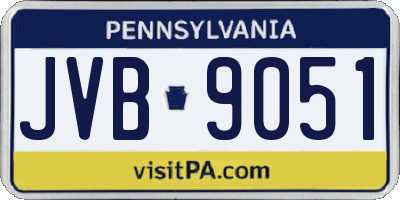 PA license plate JVB9051