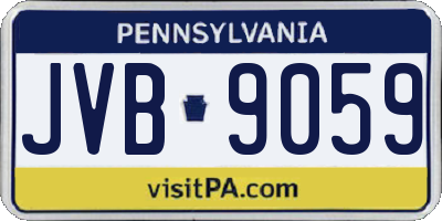 PA license plate JVB9059