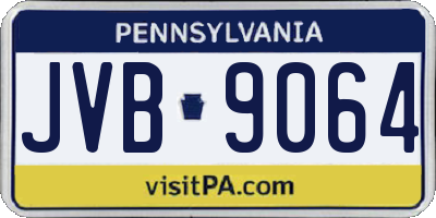 PA license plate JVB9064