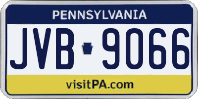 PA license plate JVB9066