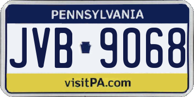 PA license plate JVB9068