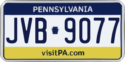 PA license plate JVB9077