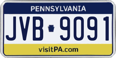 PA license plate JVB9091
