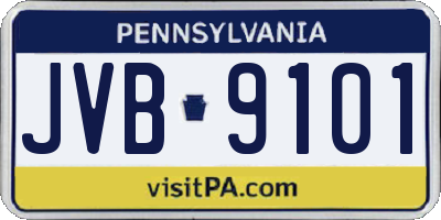 PA license plate JVB9101