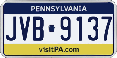 PA license plate JVB9137