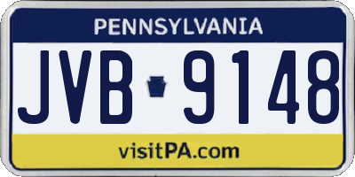 PA license plate JVB9148
