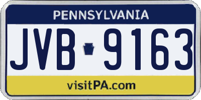 PA license plate JVB9163