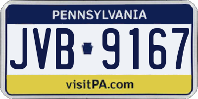 PA license plate JVB9167