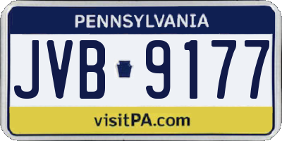 PA license plate JVB9177