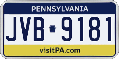 PA license plate JVB9181