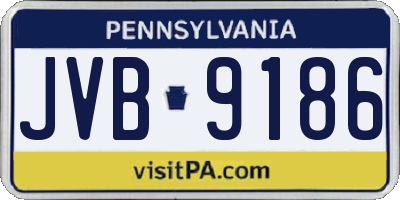 PA license plate JVB9186