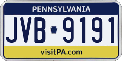 PA license plate JVB9191