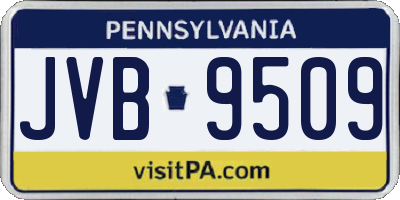 PA license plate JVB9509