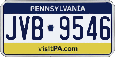 PA license plate JVB9546
