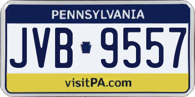 PA license plate JVB9557