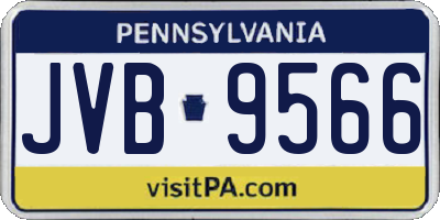 PA license plate JVB9566