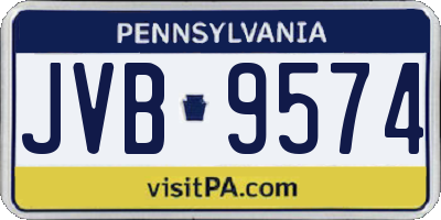 PA license plate JVB9574