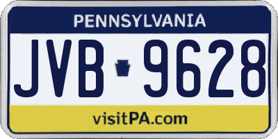 PA license plate JVB9628