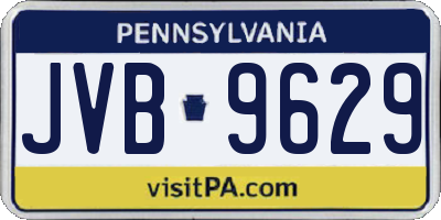 PA license plate JVB9629