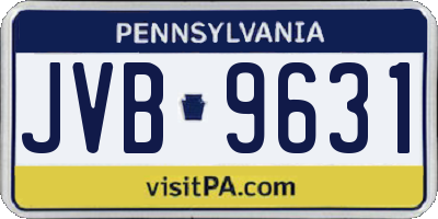 PA license plate JVB9631