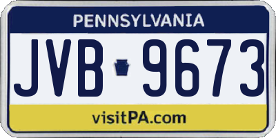 PA license plate JVB9673