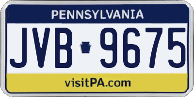 PA license plate JVB9675