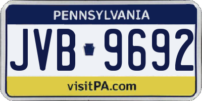 PA license plate JVB9692