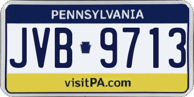 PA license plate JVB9713