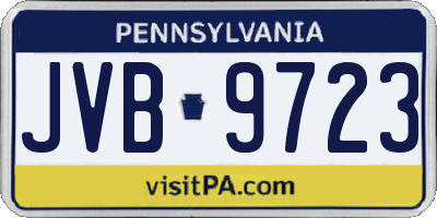 PA license plate JVB9723