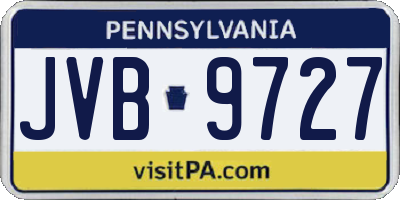 PA license plate JVB9727