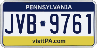 PA license plate JVB9761