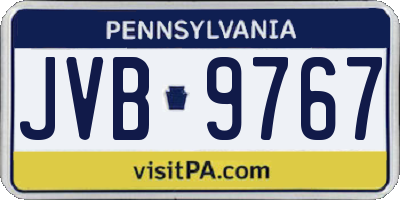 PA license plate JVB9767