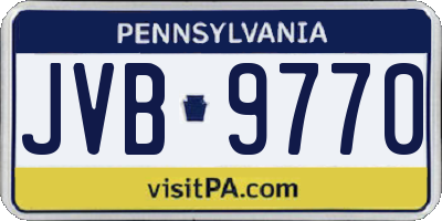 PA license plate JVB9770