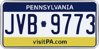 PA license plate JVB9773